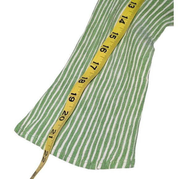 Michael Michael Kors Green & White Striped Long-Sleeve Blouse XL Cotton Blend Wo - Picture 8 of 10